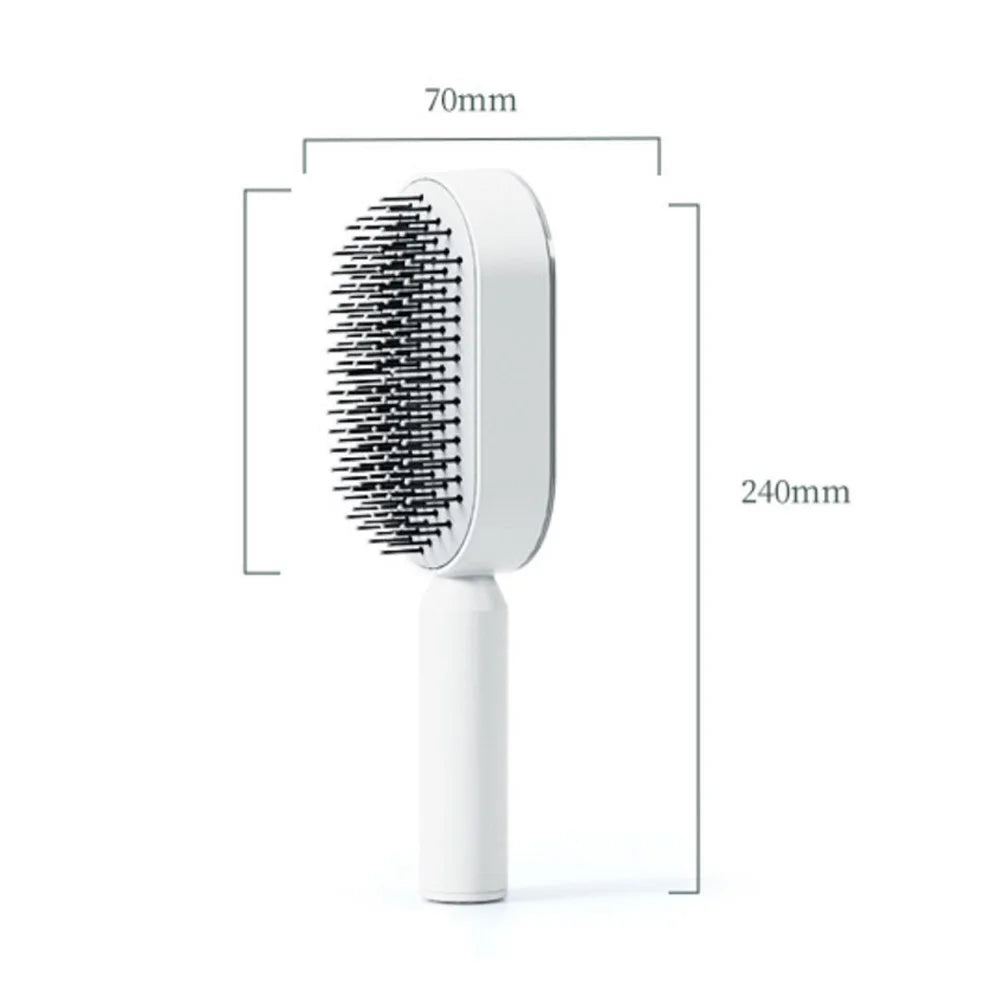 Brosse démêlante autonettoyante à coussin d’air – Effet massage & anti-casse