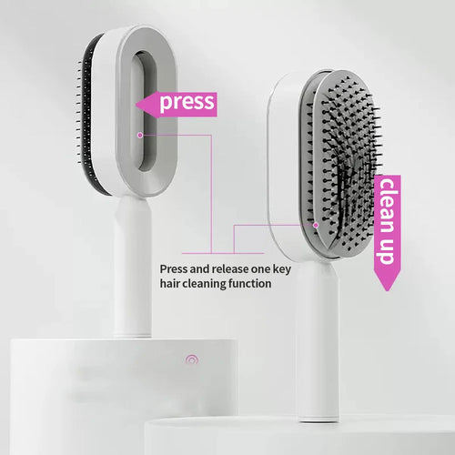 Brosse démêlante autonettoyante à coussin d’air – Effet massage & anti-casse